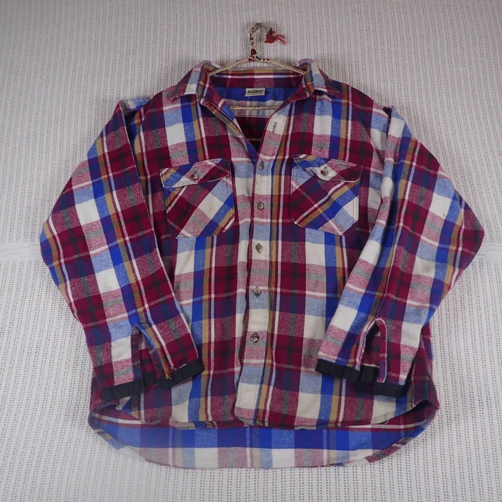 Vintage Five Brother Men's Heavyweight Flannel Button Up Shirt Size: XL